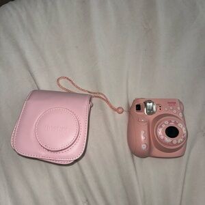 Pink Instax Camera with Case